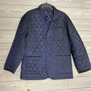 Enzo Tovare Italy Quilted Ajax Jacket Mens M Navy Lightweight Puffer